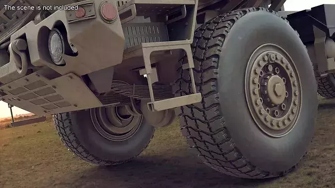 Camouflage Military Truck Wheel 3D model 3