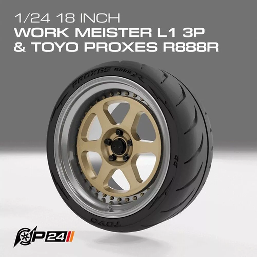 1-24th 18-inch Work Meister L1 3P and Toyo Proxes R888R 3D print model