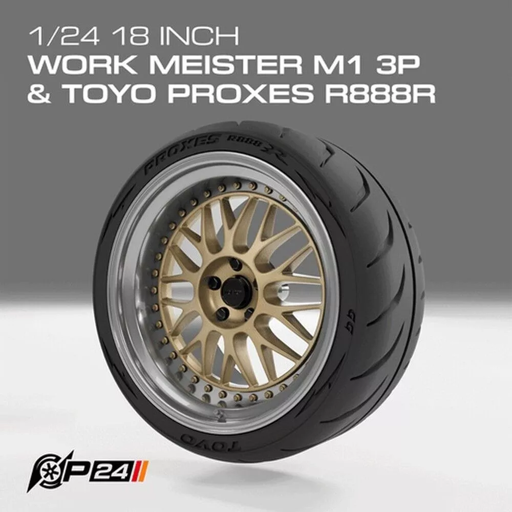 1-24th 18-INCH WORK MEISTER M1 3P and TOYO PROXES R888R 3D print model