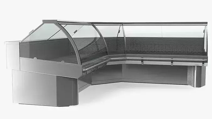 Corner Refrigerated Display Case 3D model 7