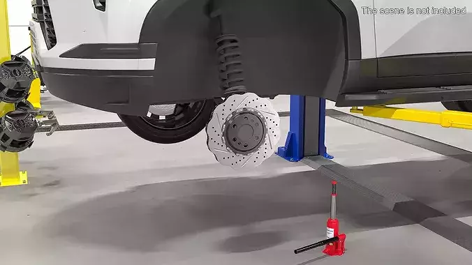Drilled and Slotted Performance Brake Disc 3D model 2