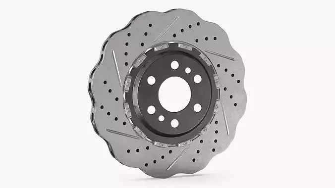 Drilled and Slotted Performance Brake Disc 3D model