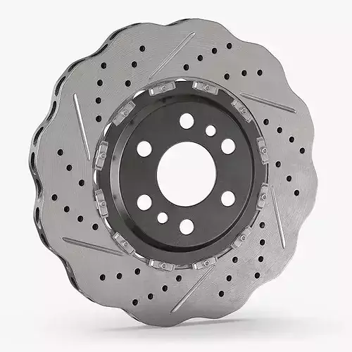 Drilled and Slotted Performance Brake Disc 3D model 7