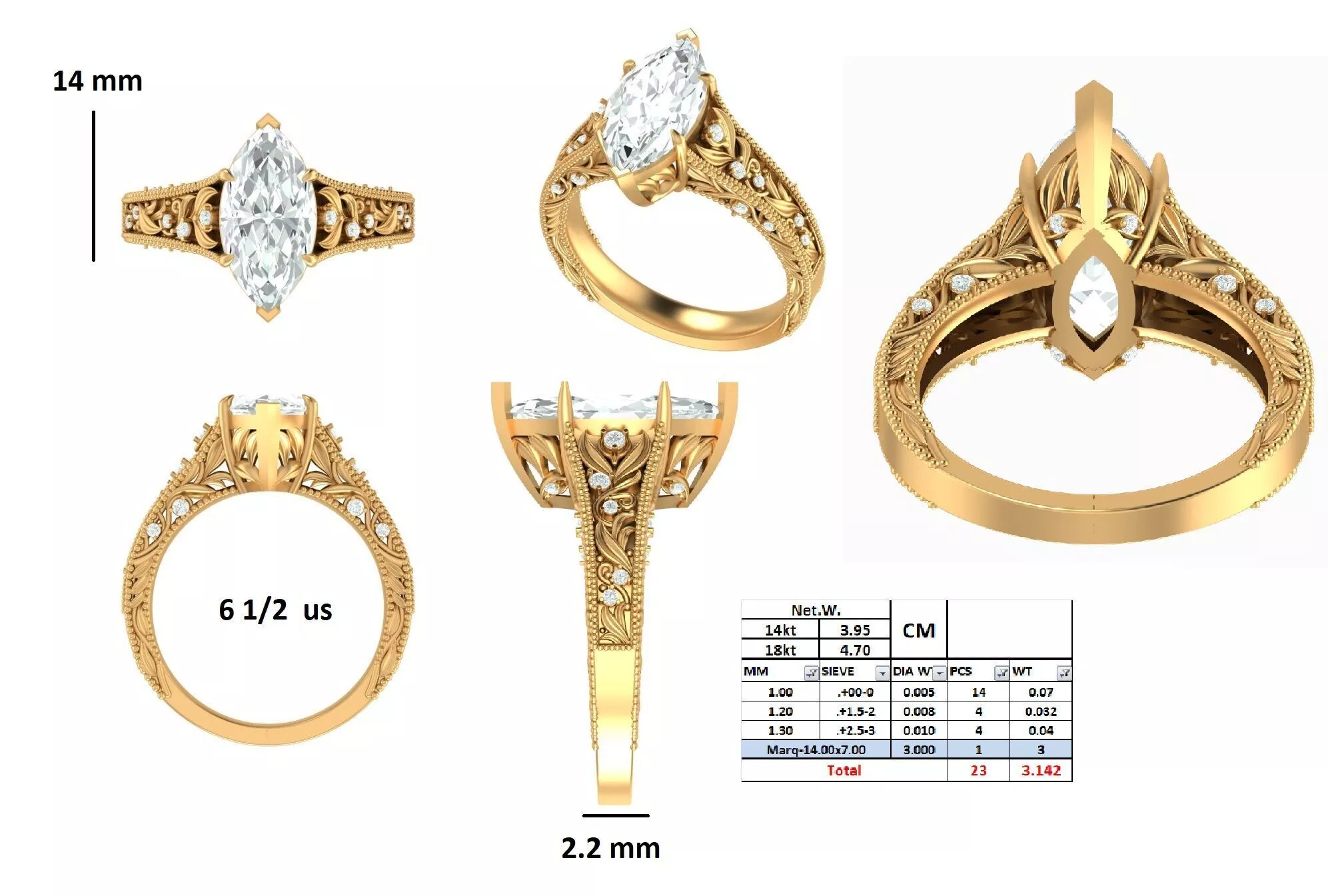 VINTAGE RING 3D print model