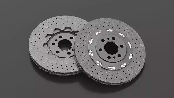 Carbon Ceramic Brake Disc 3D model 6