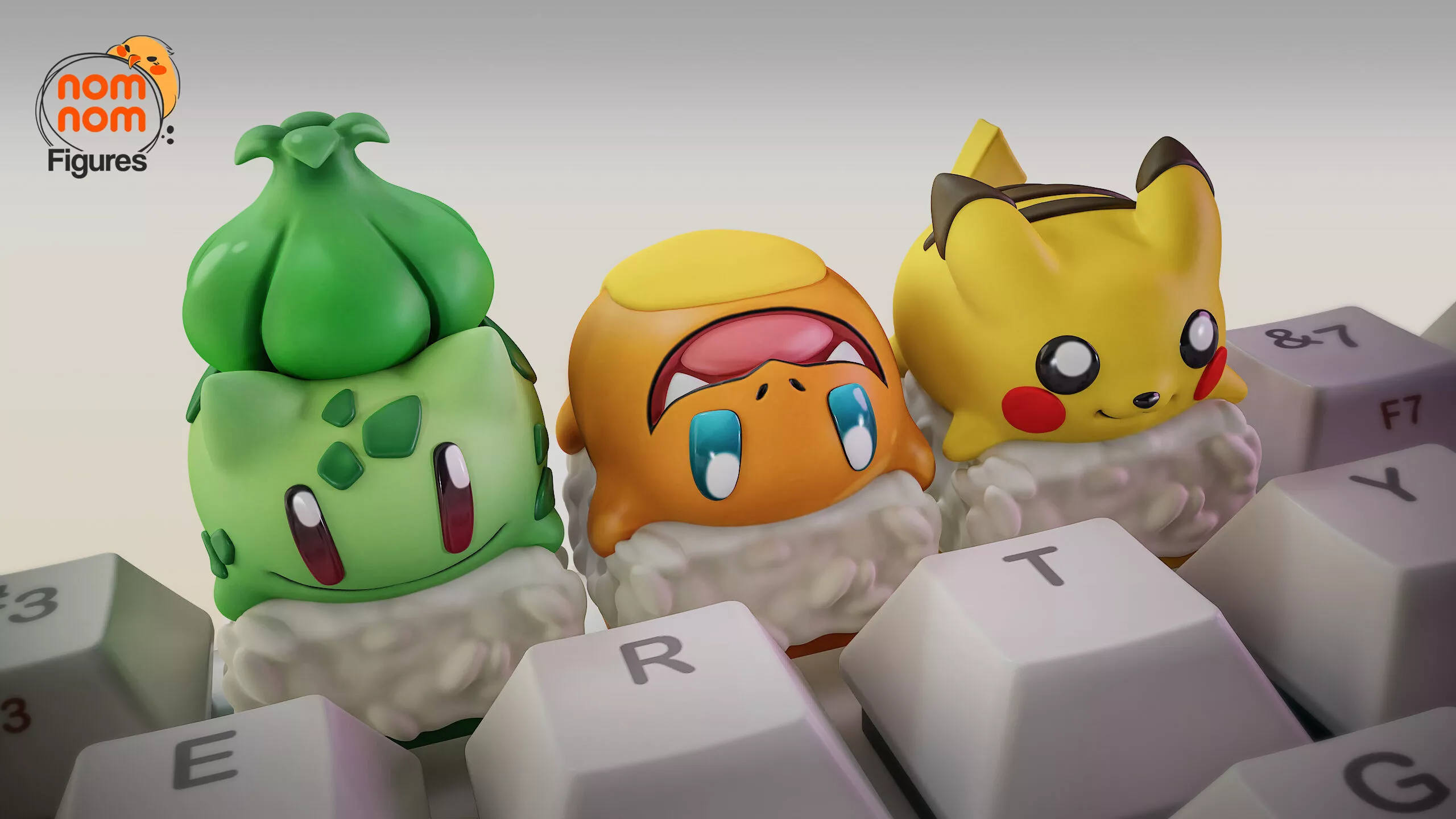 Sushi Pokemons - Keycaps 3D print model