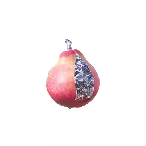 Crystal pear Low-poly 3D model 2