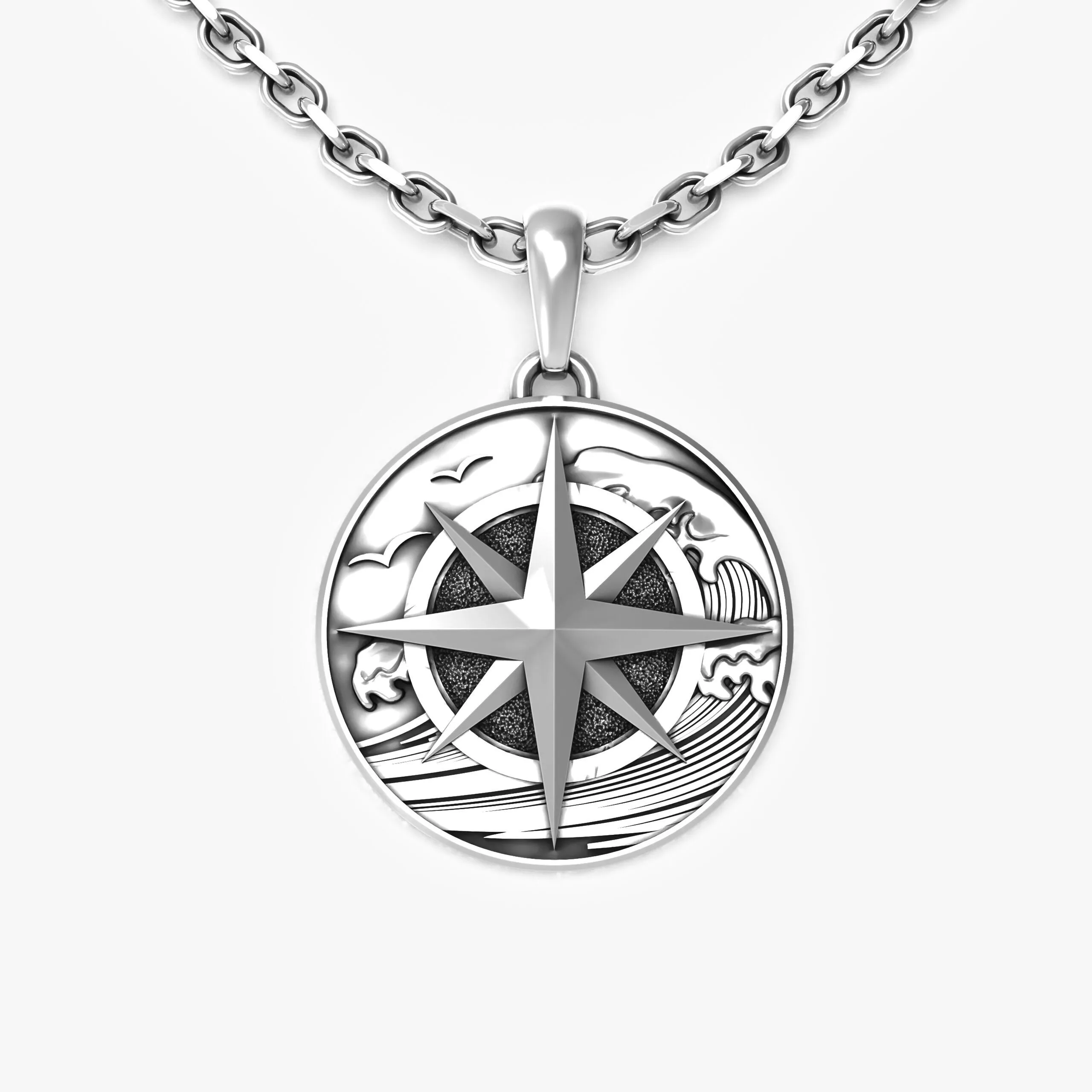 3D model Compass Rose Cross Pendant 3D Printable STL 3D print model