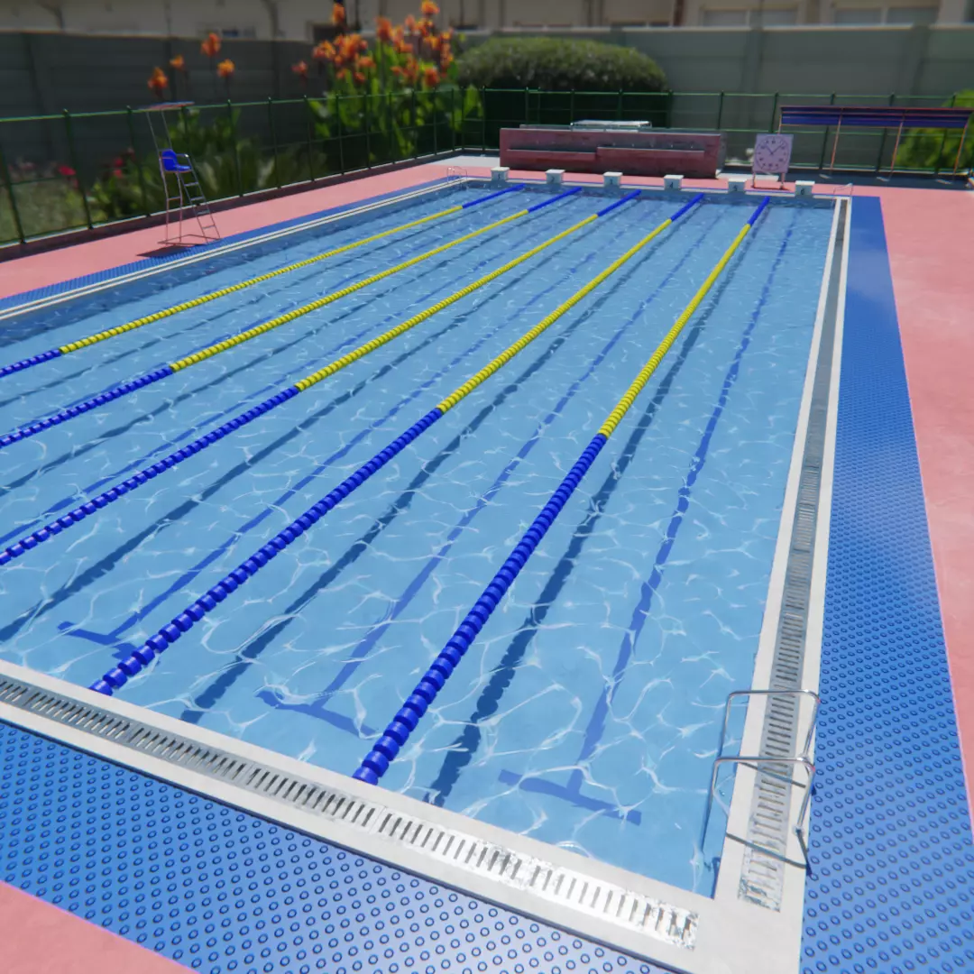 Japanese School Swimming Pool 3D model