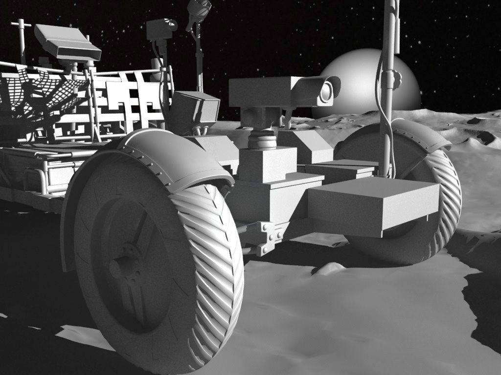 Apollo Lunar Rover Moon Car 3D model_11