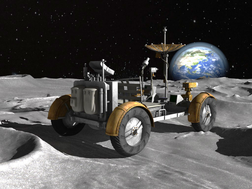 Apollo Lunar Rover Moon Car 3D model_5