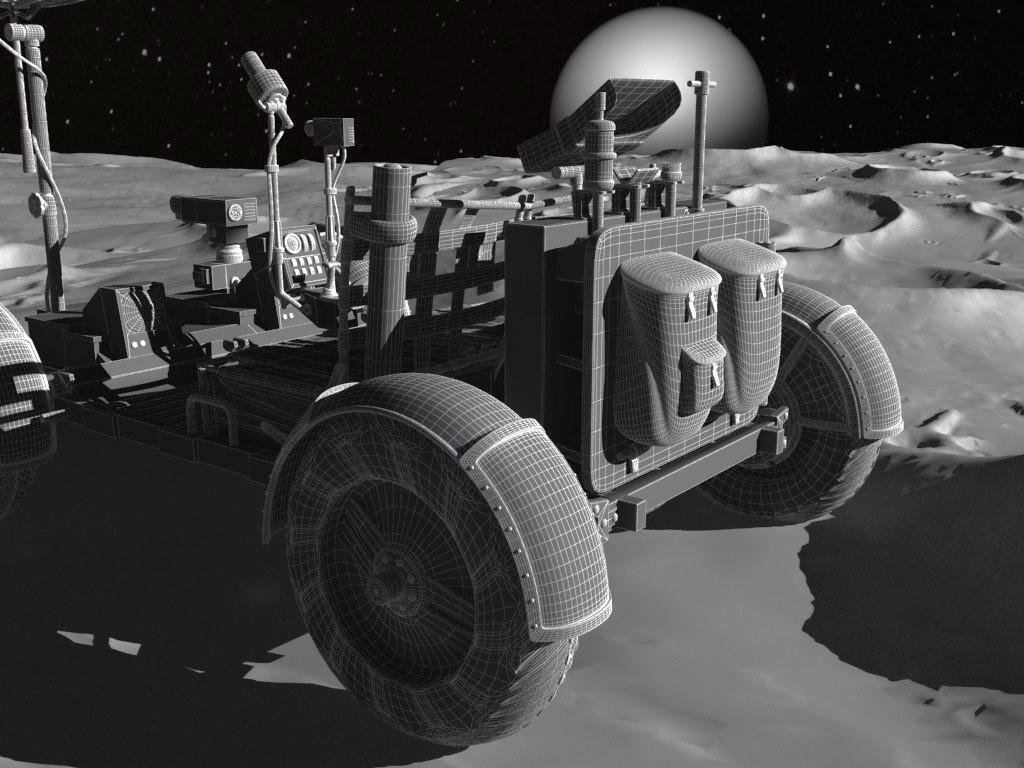 Apollo Lunar Rover Moon Car 3D model_15
