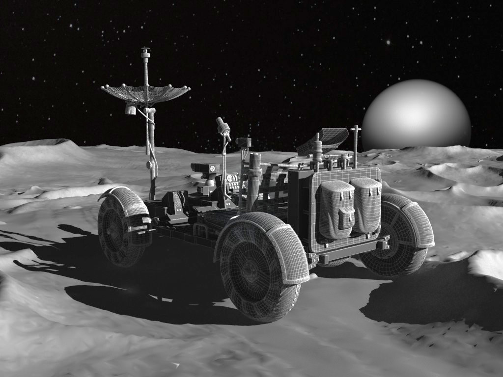 Apollo Lunar Rover Moon Car 3D model_13