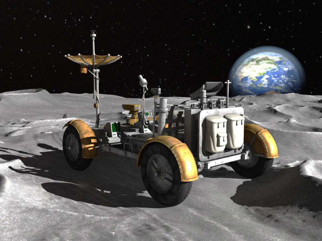 Apollo Lunar Rover Moon Car 3D model_1
