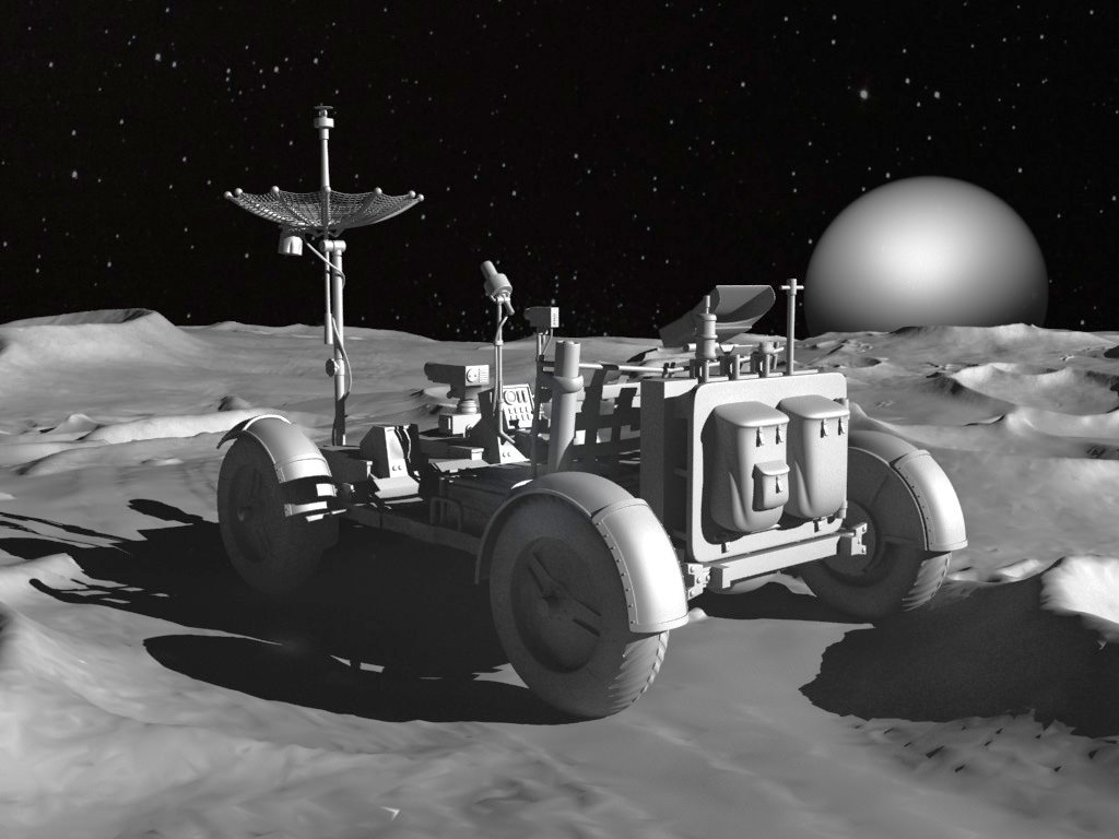 Apollo Lunar Rover Moon Car 3D model_12