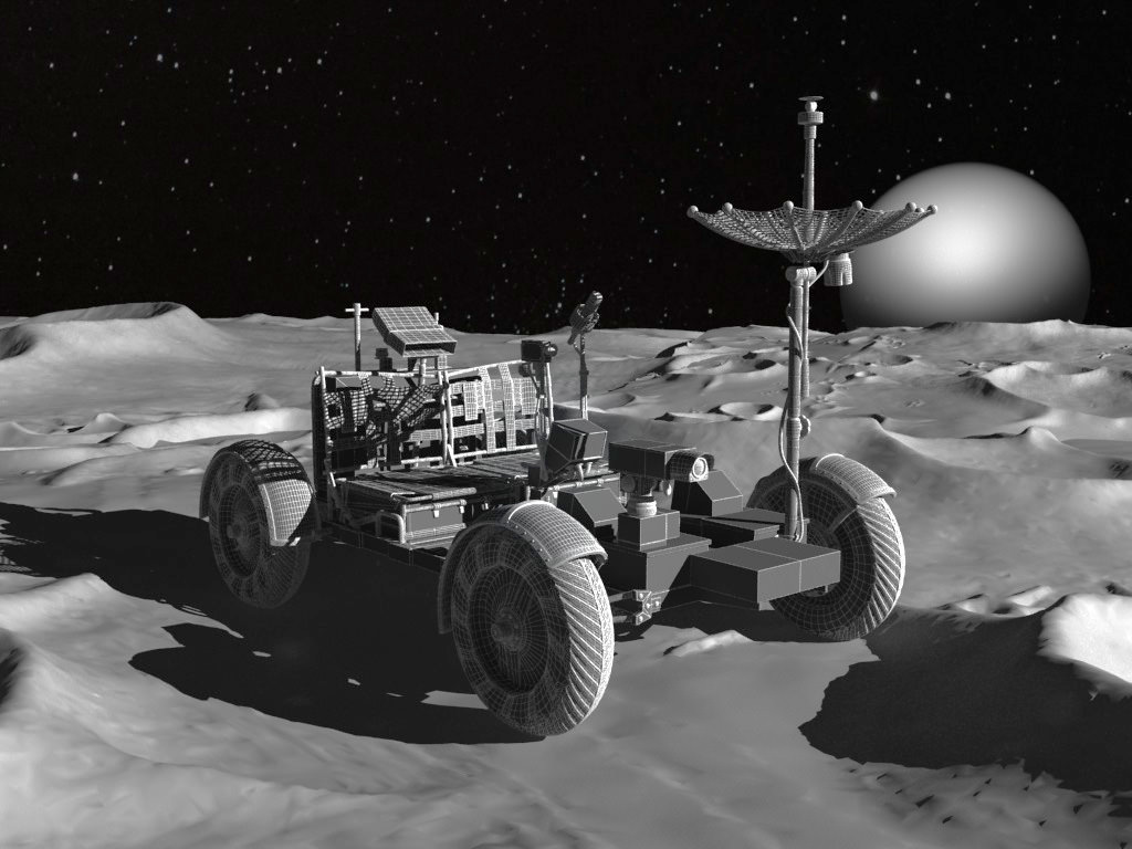 Apollo Lunar Rover Moon Car 3D model_14