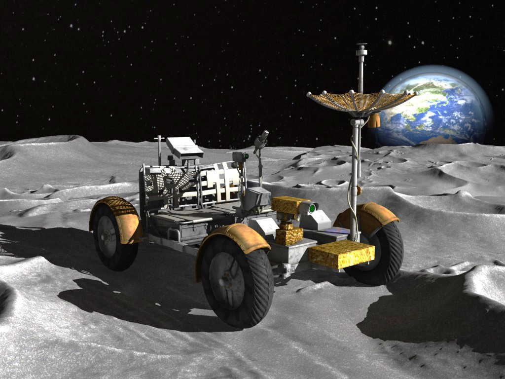 Apollo Lunar Rover Moon Car 3D model_4