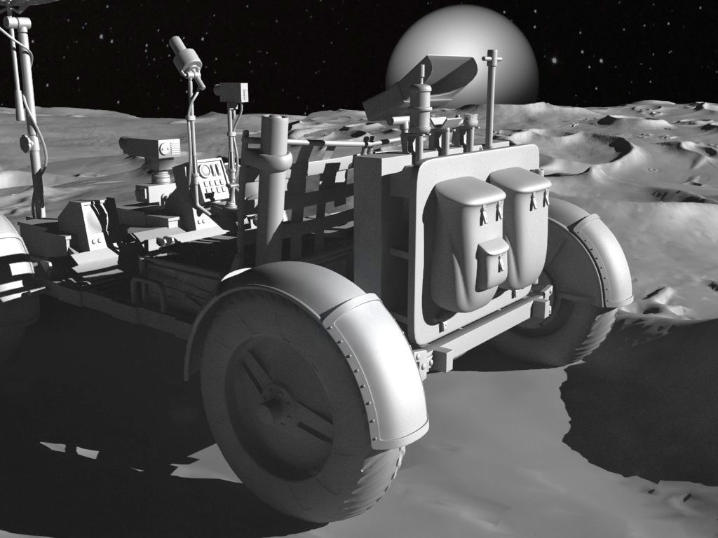 Apollo Lunar Rover Moon Car 3D model_10