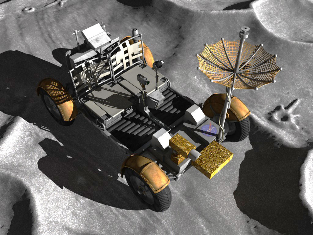 Apollo Lunar Rover Moon Car 3D model_8