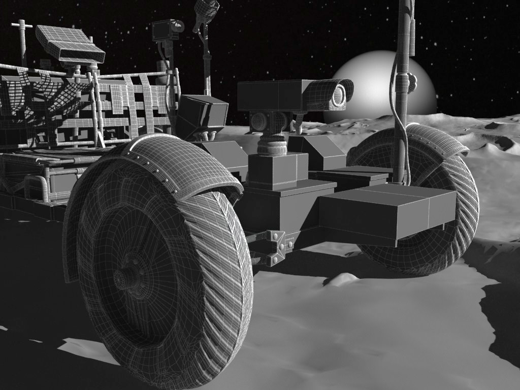 Apollo Lunar Rover Moon Car 3D model_16