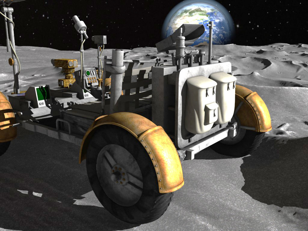 Apollo Lunar Rover Moon Car 3D model_2