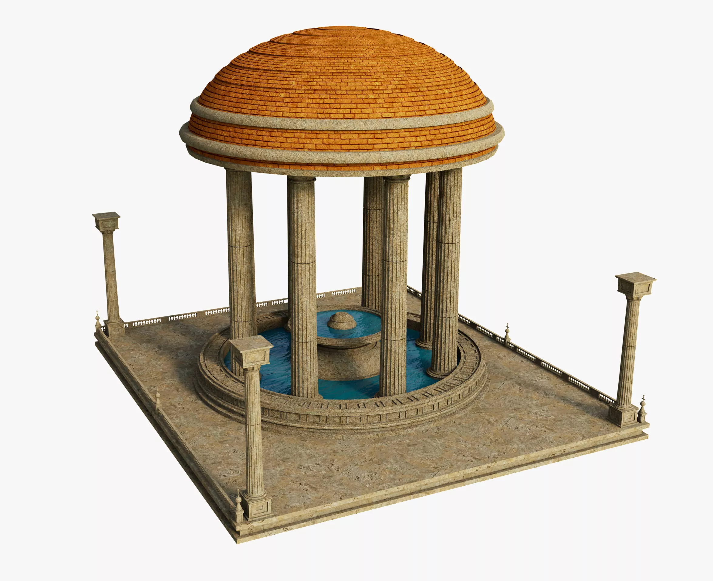 Ancient Roman Fountain Free 3D model