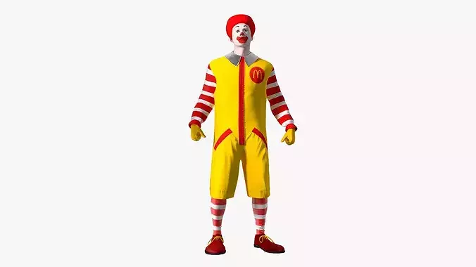Ronald McDonald Clown Rigged for Maya 3D model 3