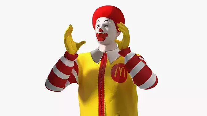 Ronald McDonald Clown Rigged for Maya 3D model 2