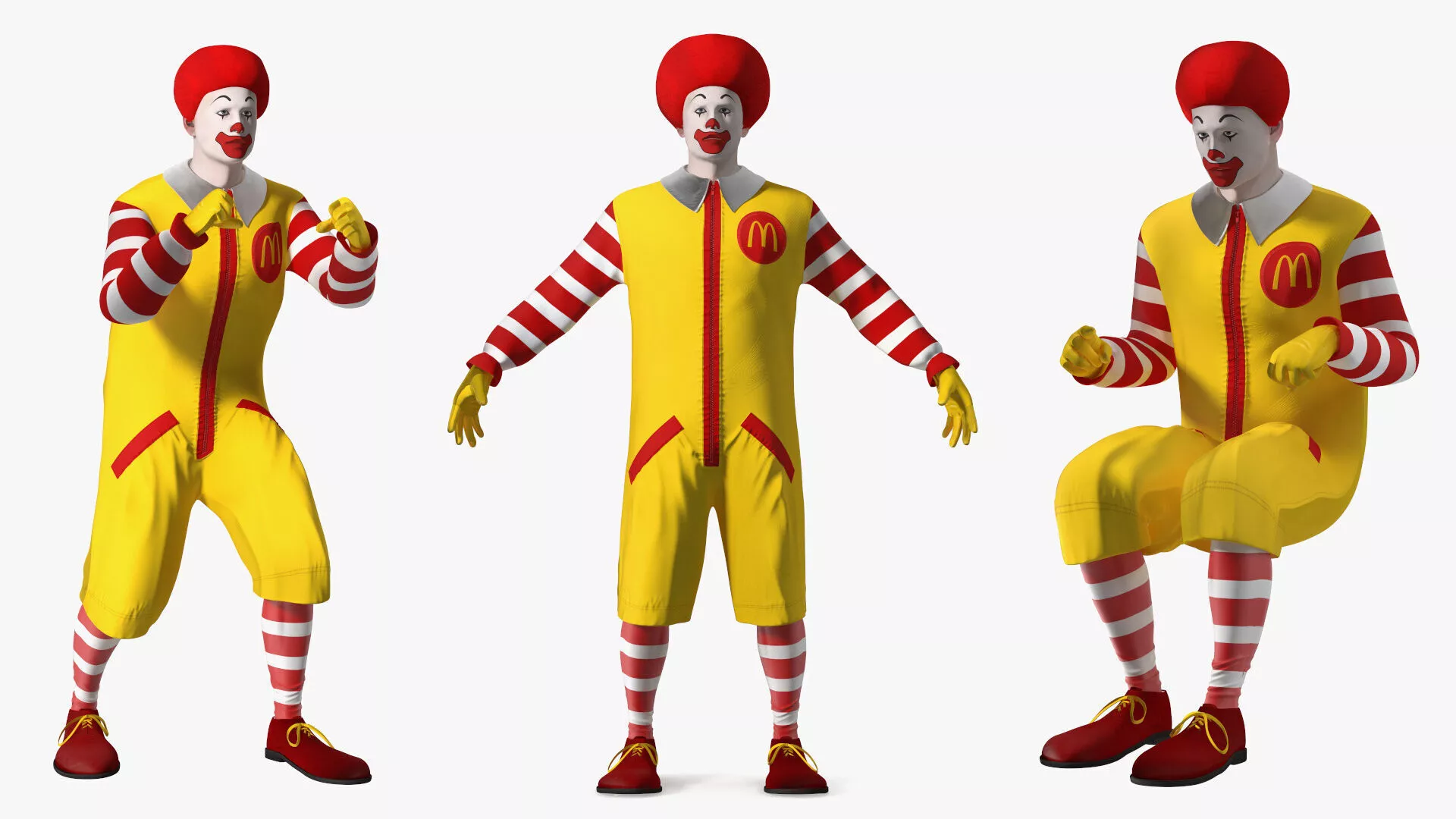 Ronald McDonald Clown Rigged for Maya 3D model