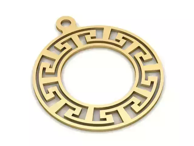 Pendant greek key charm gold