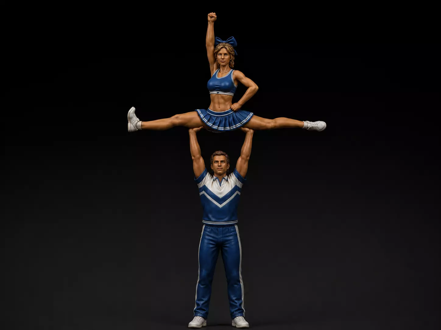 cheerleader pose girl and boy group 2 3D print model