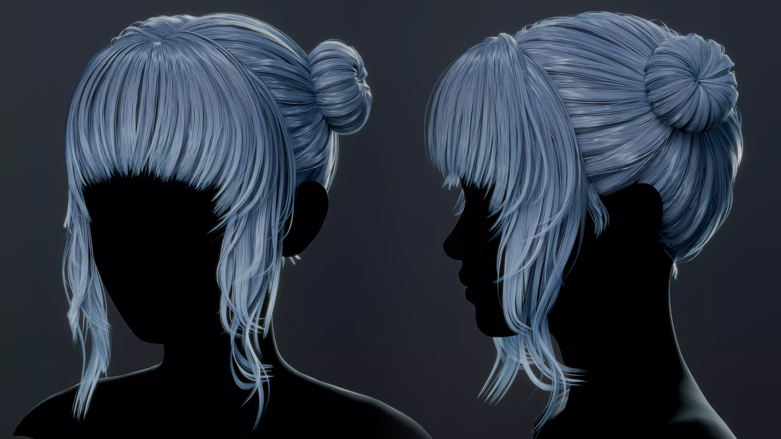 Stylized Female Hair Collection Vol 1 Low-poly 3D model