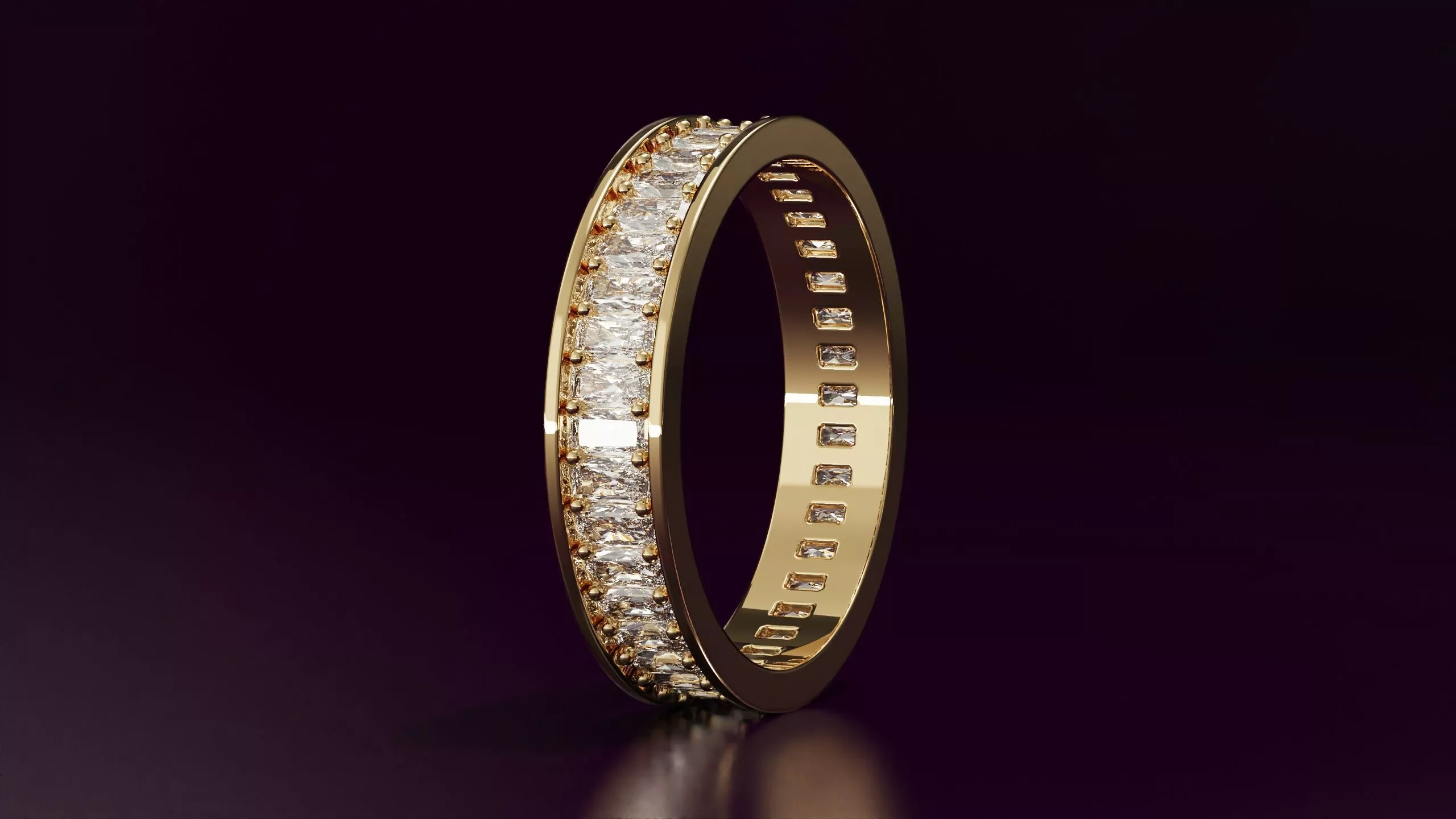 Radiant cut eternity ring EU54 3D print model