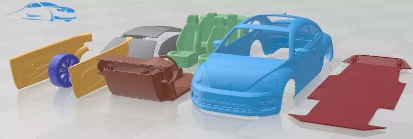 Volkswagen Beetle R line 2014 Printable Car 3D print model