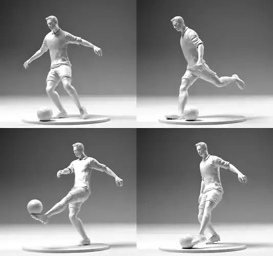 Footballer 02 Footstrike 4 in 1 Pack Stl 3D print model