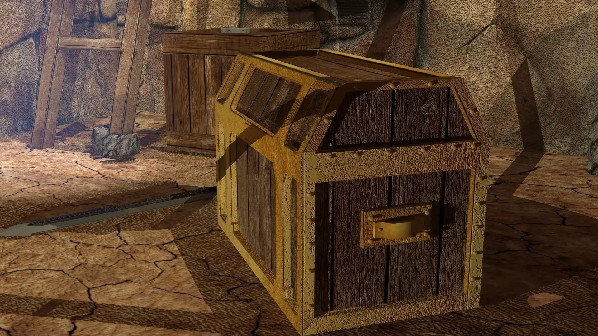 Chest wooden Free 3D print model_0