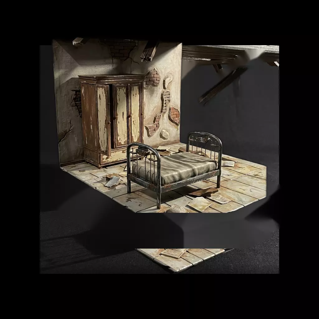 1-87 HO diorama set bed and wardrob Printable STL 3D print model