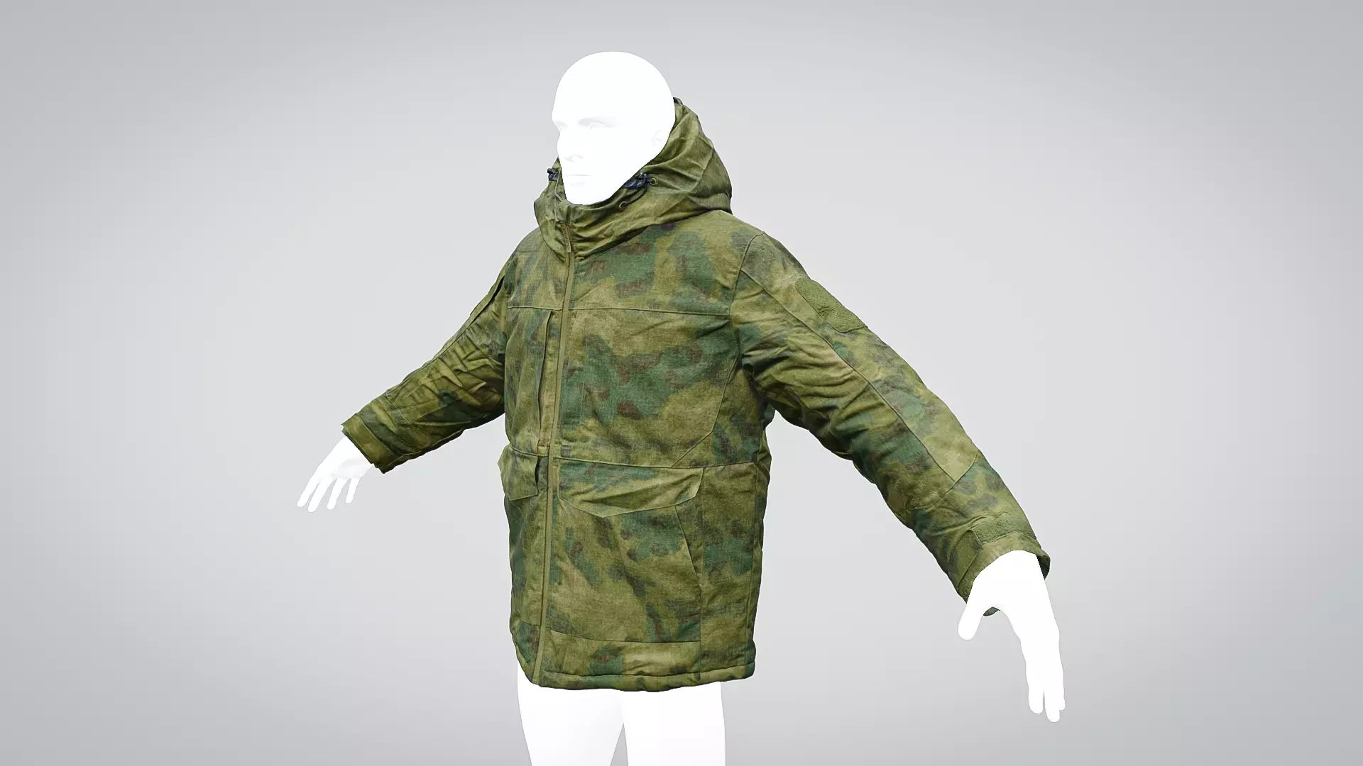 Camouflage Winter Jacket - Photogrammetry 3D model