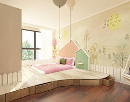 Kids Bedroom 3d Model wallpaper 3d models | download 3d wallpaper files | cgtrader Kids Bedroom 3d Model wallpaper 3d models | download 3d wallpaper files | cgtrader