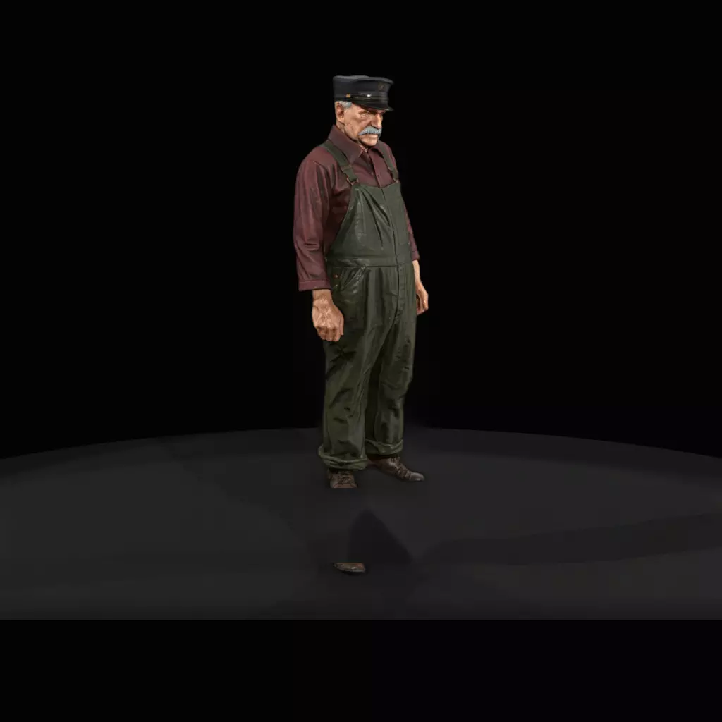 Vintage Workers worker in overal 3D print model