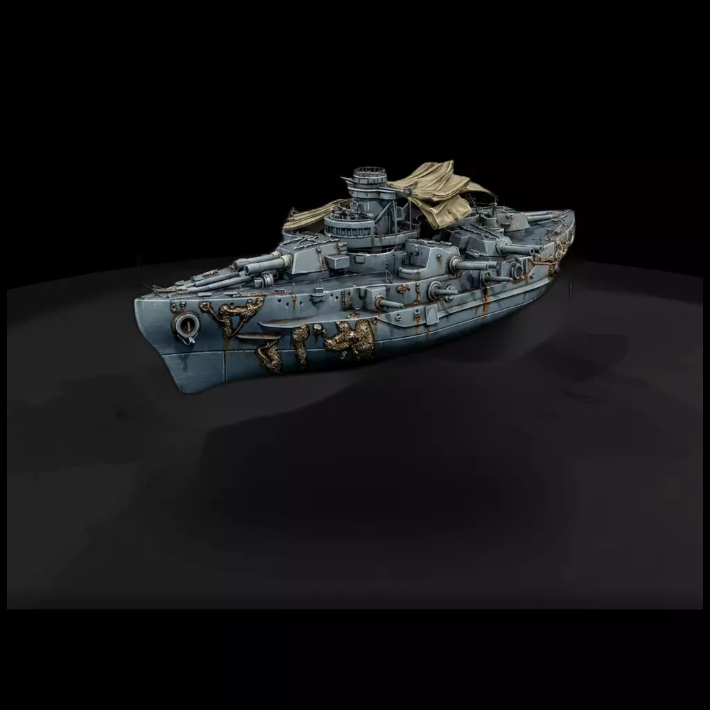 1-87 HO Covered Battleship Wreck Printable STL 3D print model