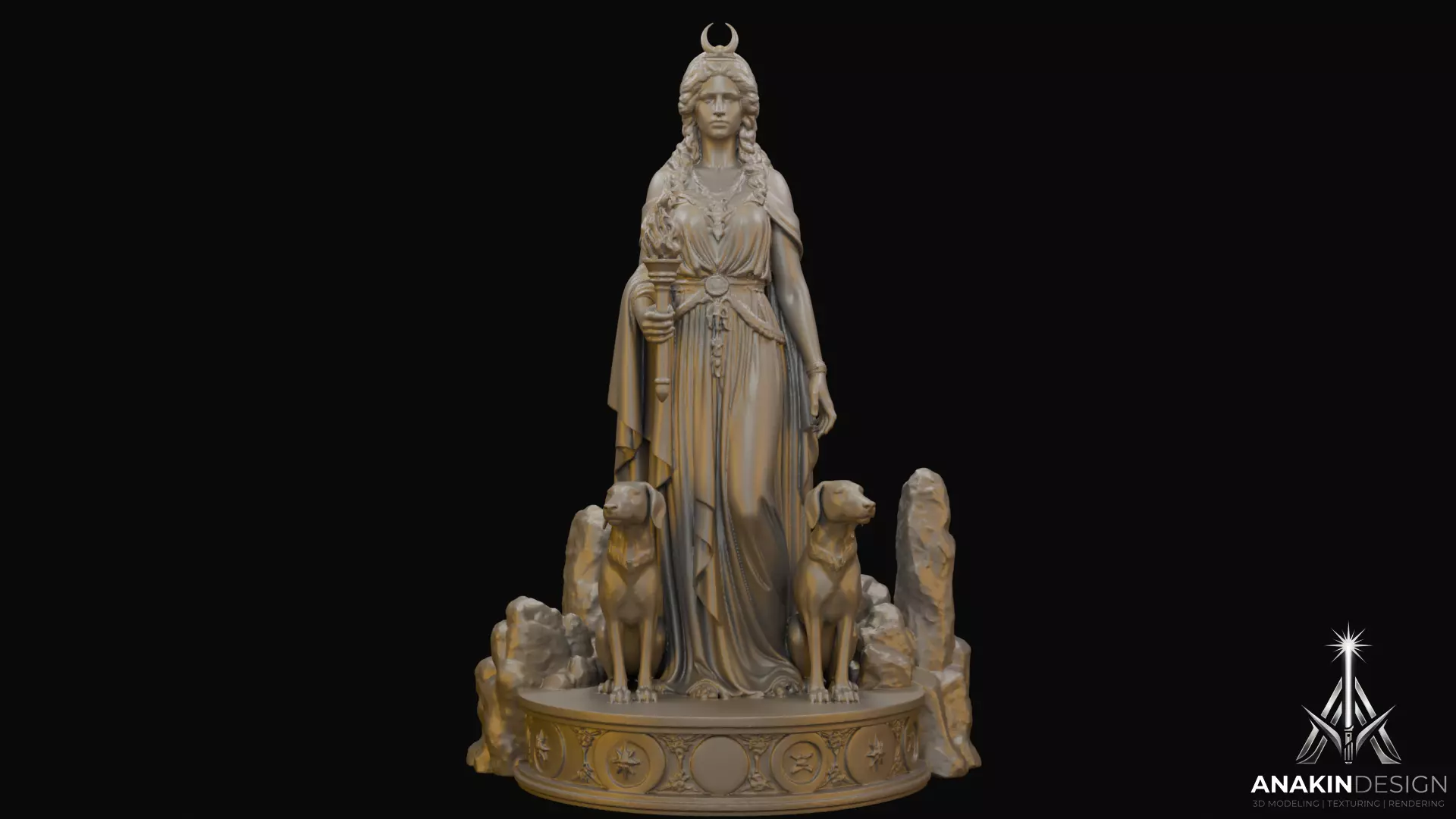 Hecate Goddess of Magic and Crossroads Statue 3D print model