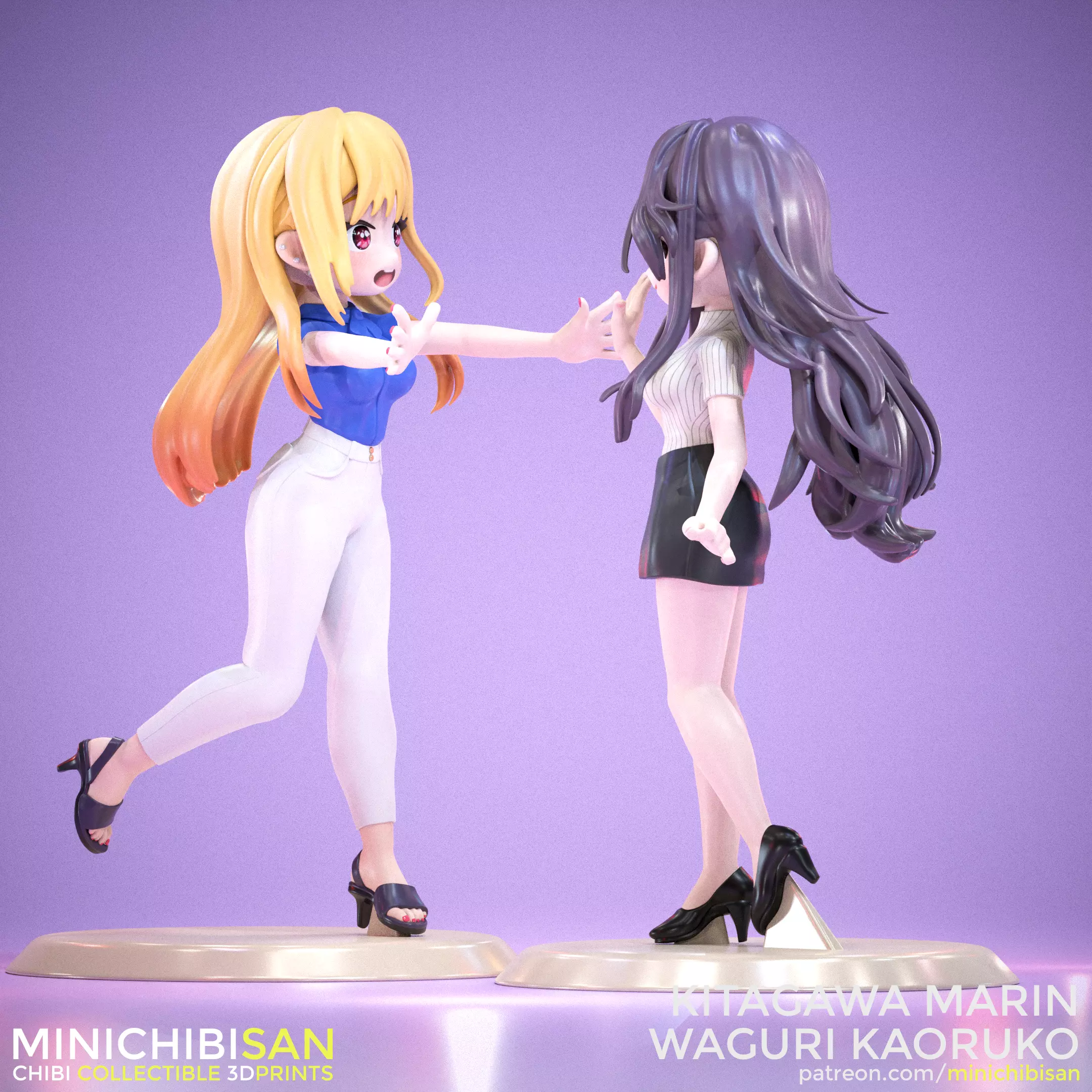 Kitagawa Marin and Waguri Kaoruko - Long Time No See 3D print model