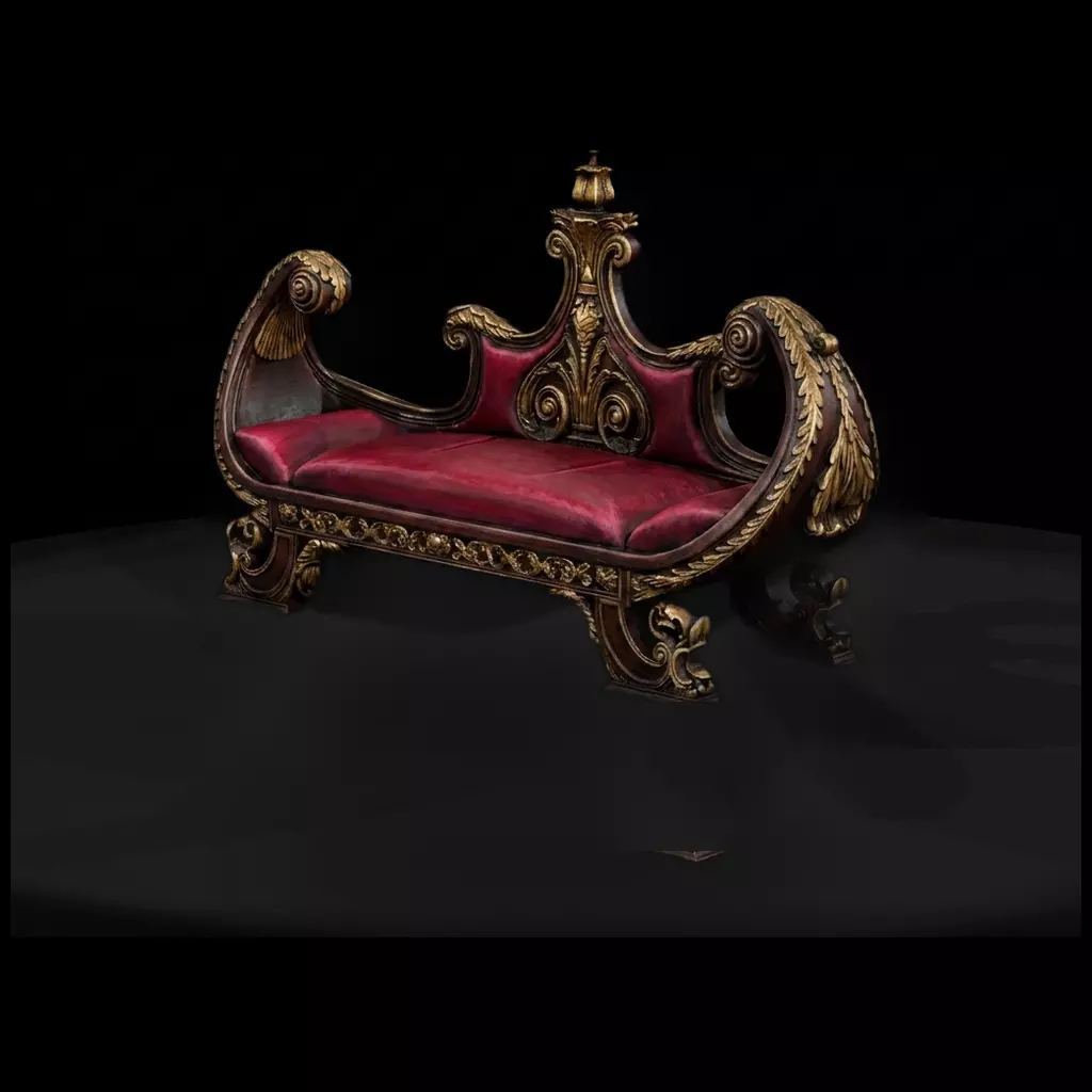 HO Ornate Rococo Bench for Dioramas Printable STL 3D print model