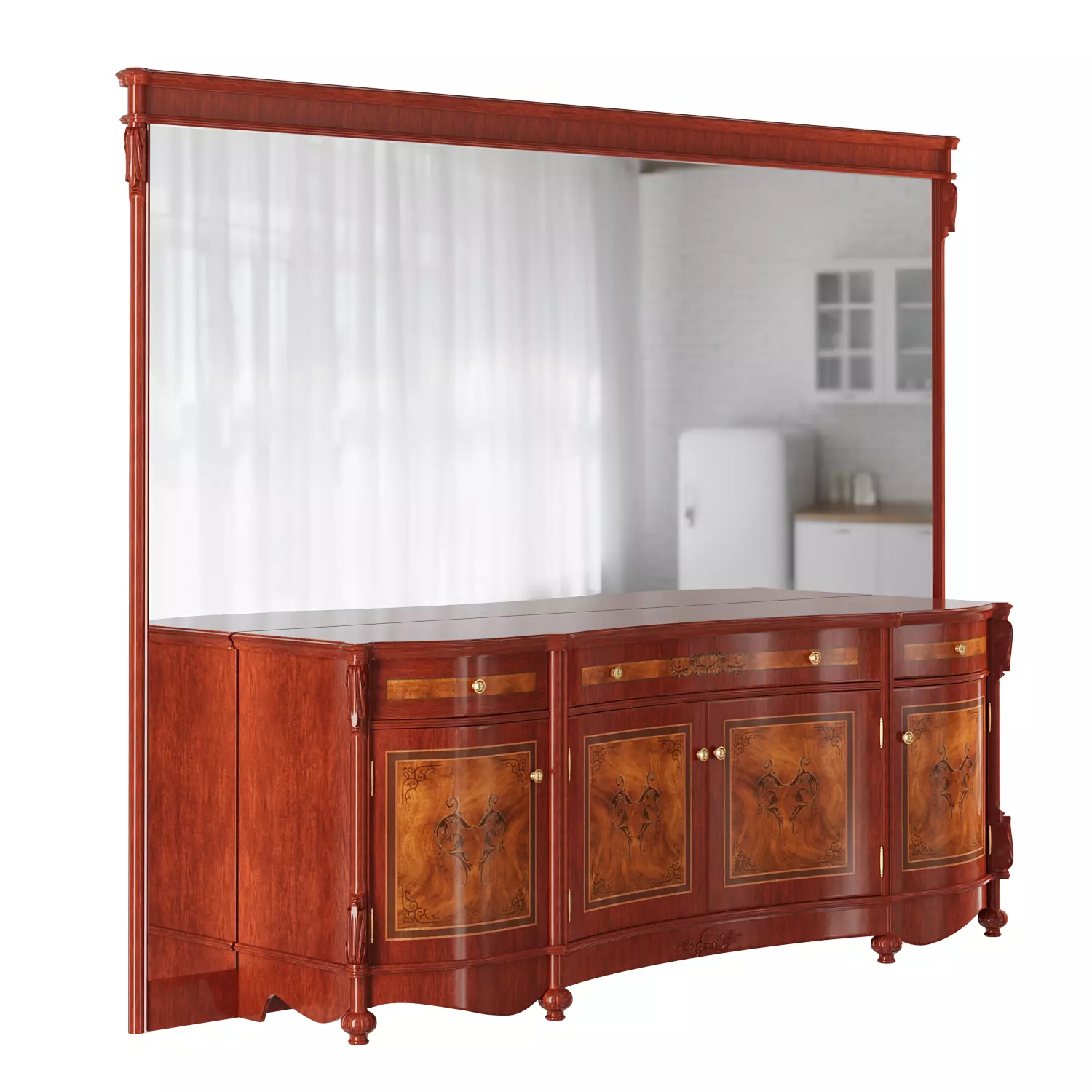 Dresser with mirror for the dining room 3D model