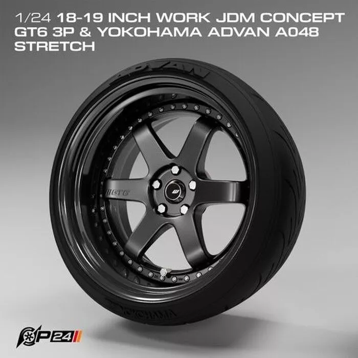 1-24th 18-19 inch Work JDM Concept GT6 3P and Yokohama advan ... 3D print model