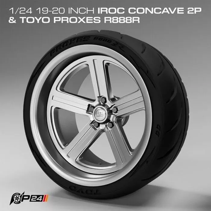 1-24th 19-20 inch IROC Concave 2P and Toyo Proxes R888R Combo 3D print model