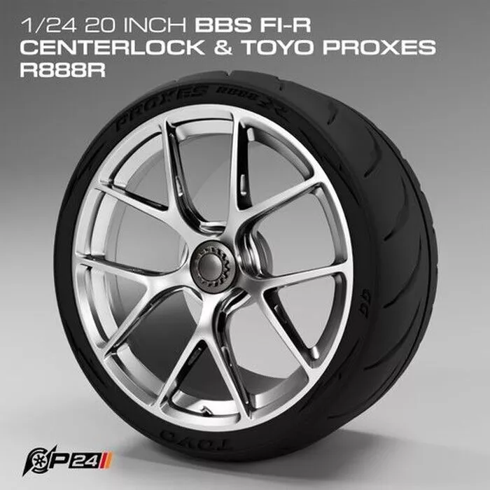 1-24th 20 Inch BBS FI-R Centerlock and Toyo Proxes R888R Combo 3D print model