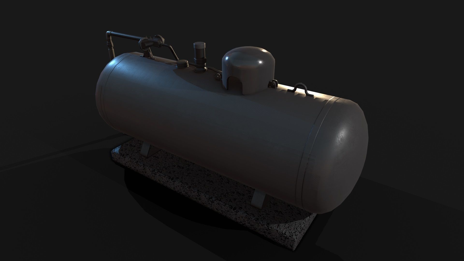 Low Poly PBR  Gas Tank Low-poly 3D model_5