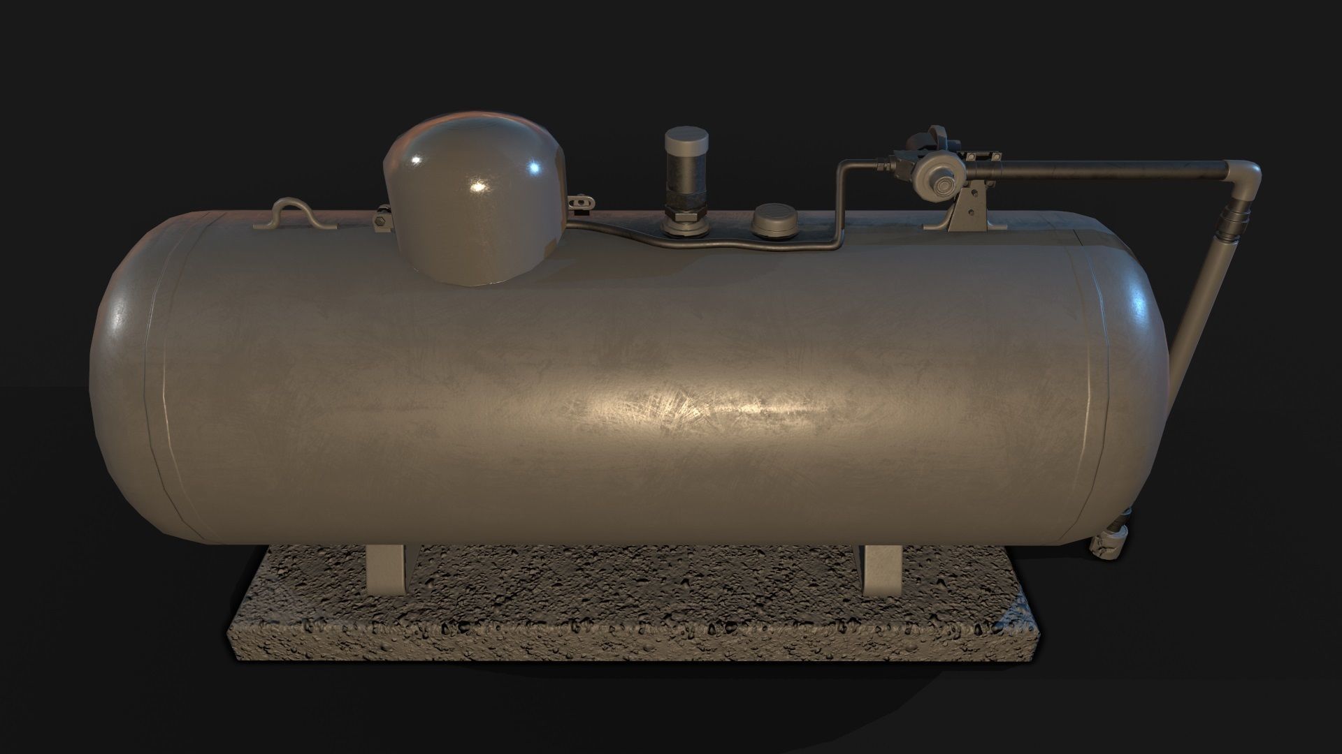 Low Poly PBR  Gas Tank Low-poly 3D model_8